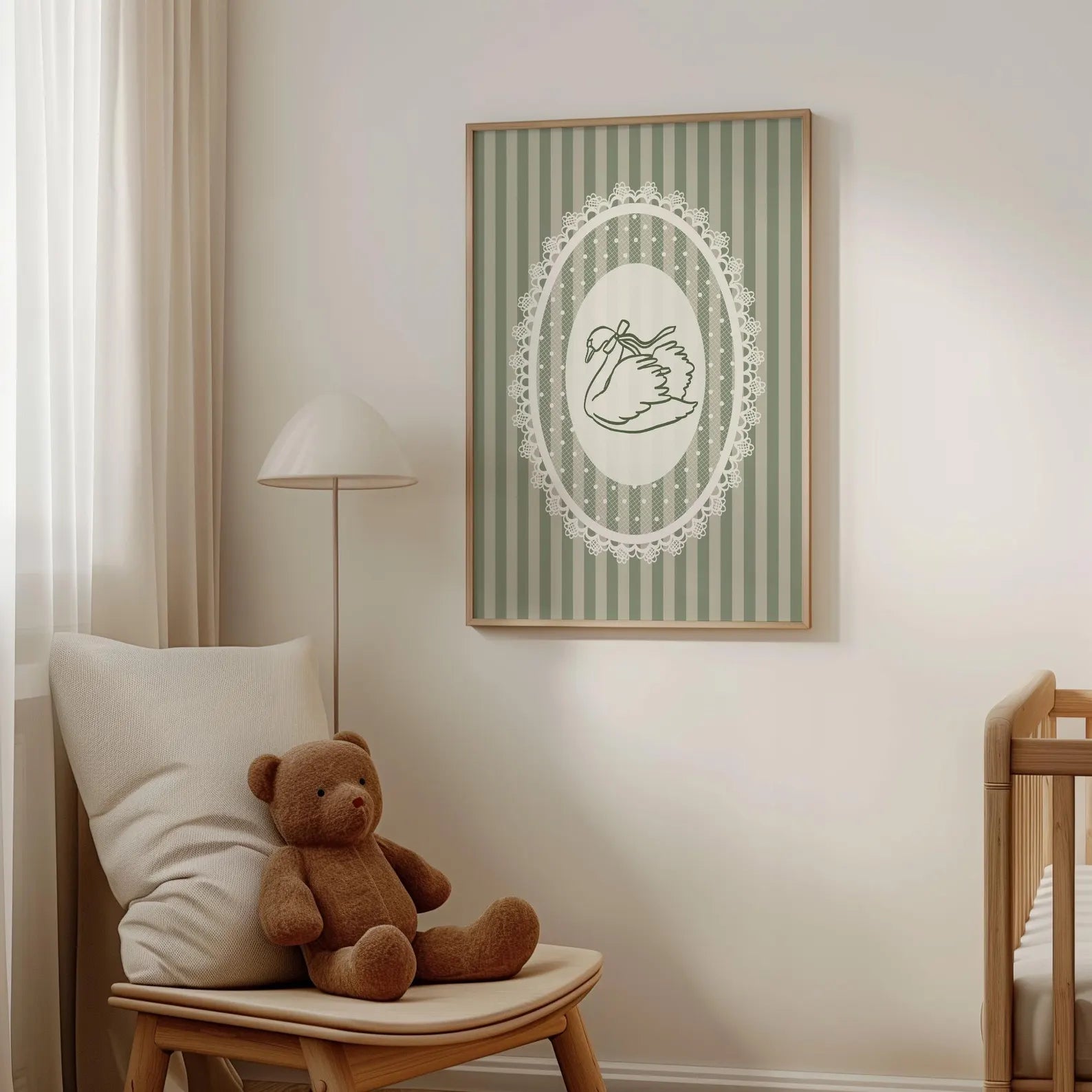Lace Swan Green Poster