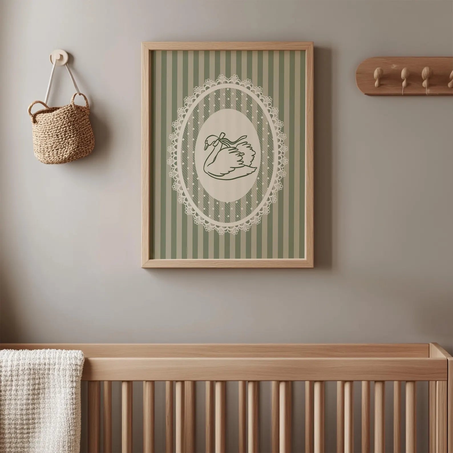 Lace Swan Green Poster