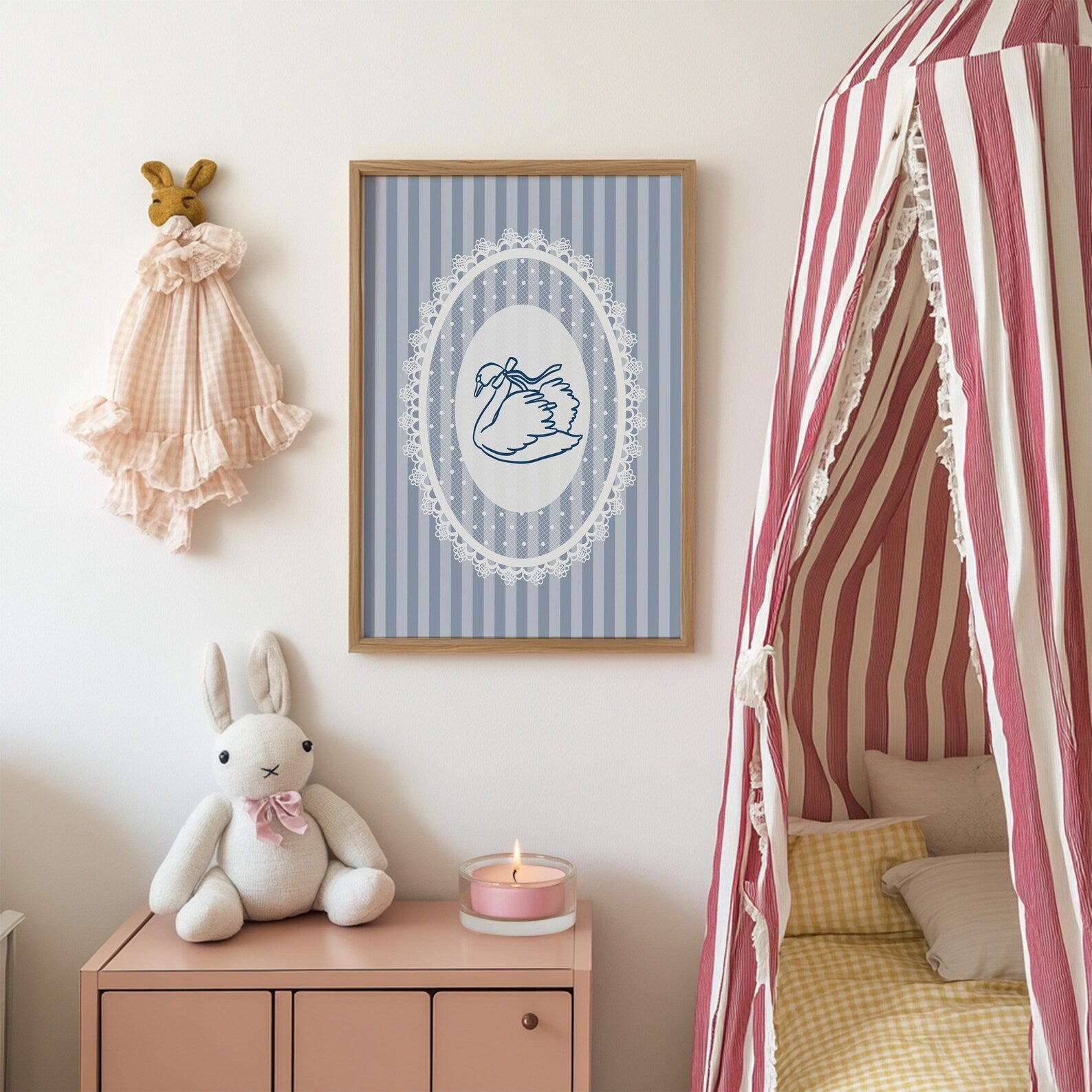 Lace Swan Blue Poster