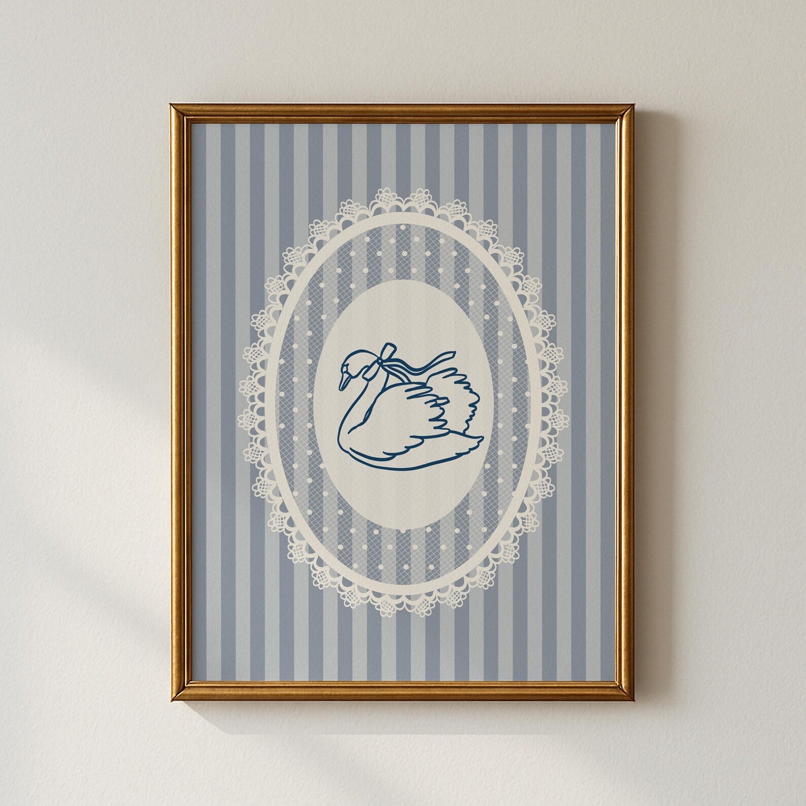 Lace Swan Blue Poster
