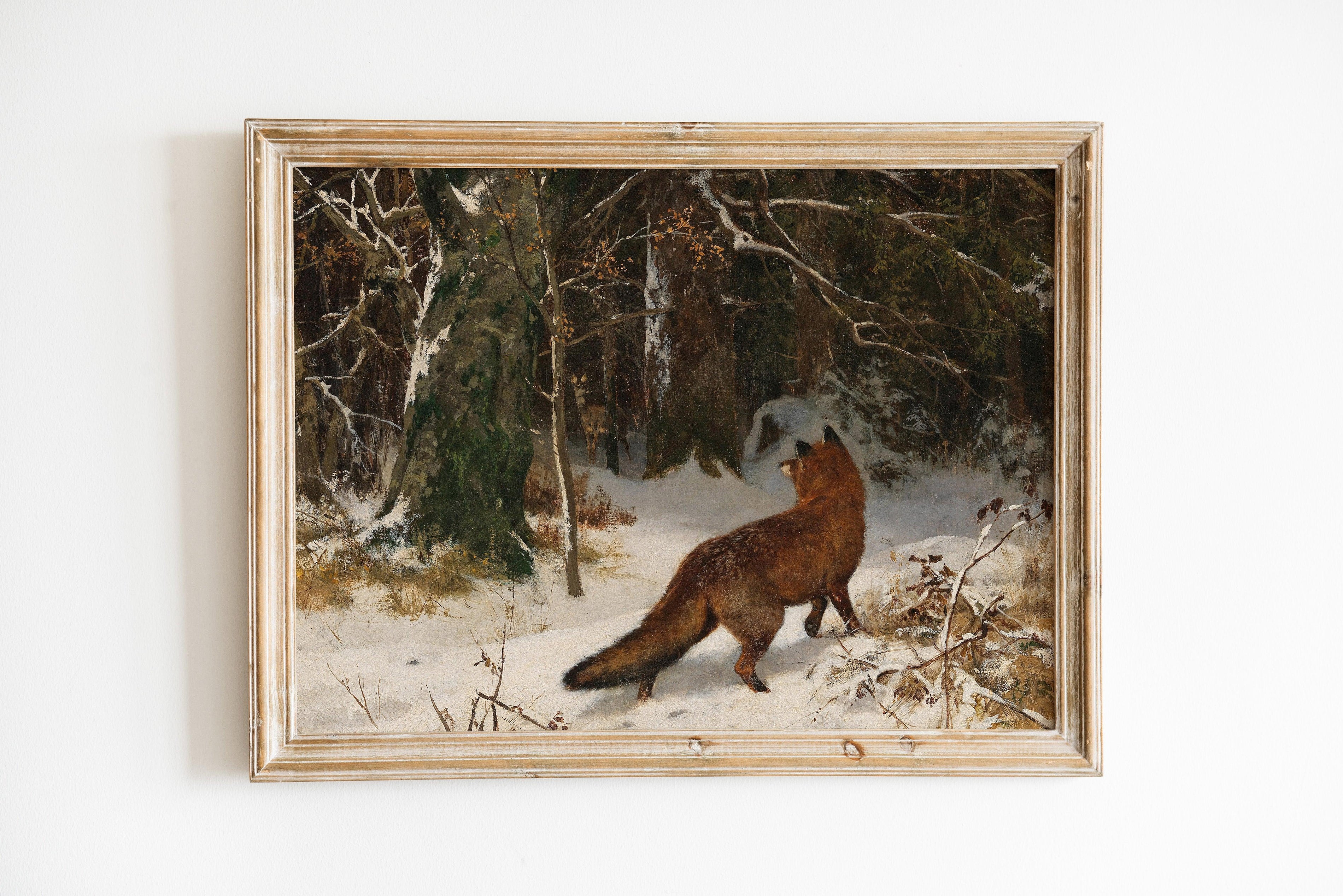 Winter Fox Vintage Poster