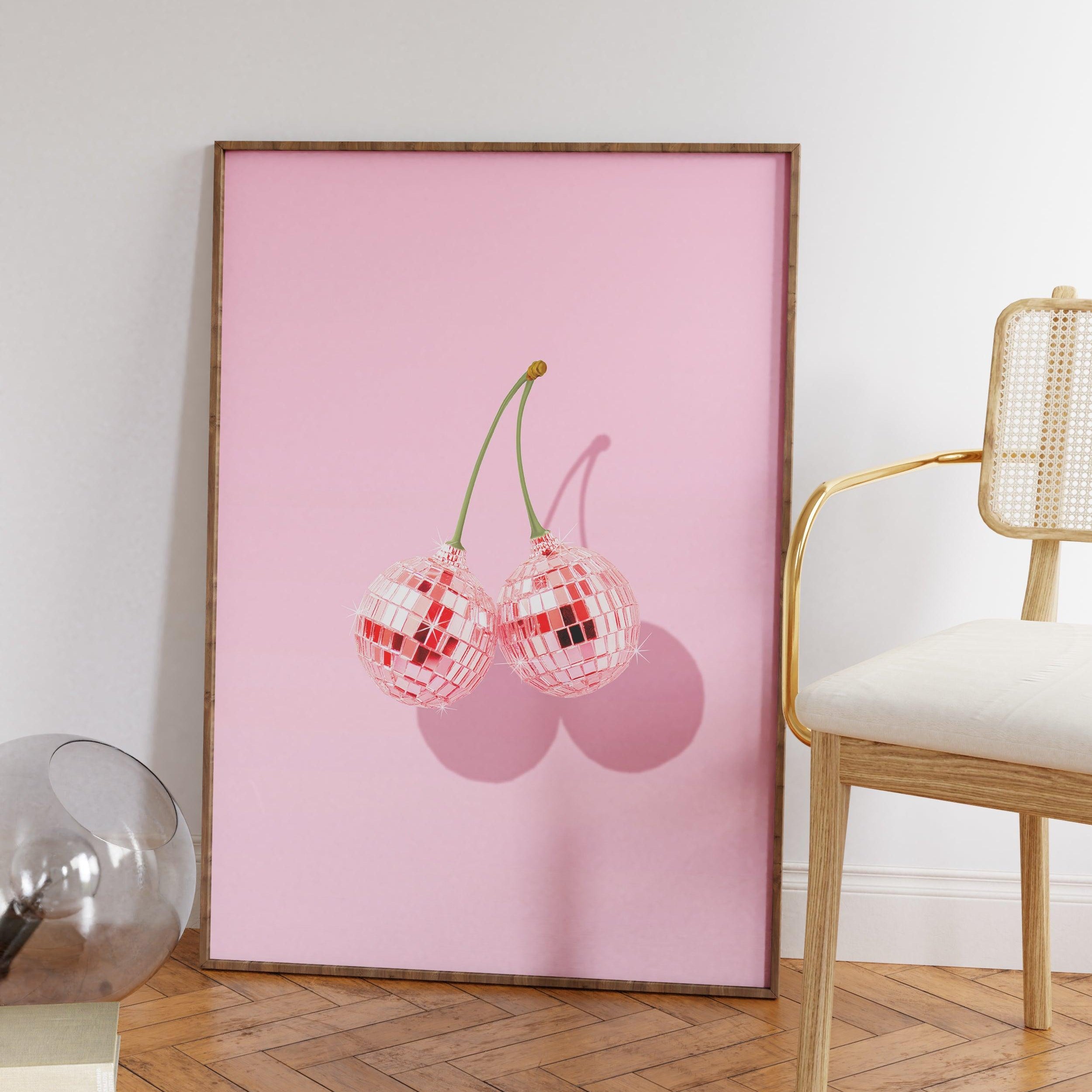 Cherry Disco Ball Poster