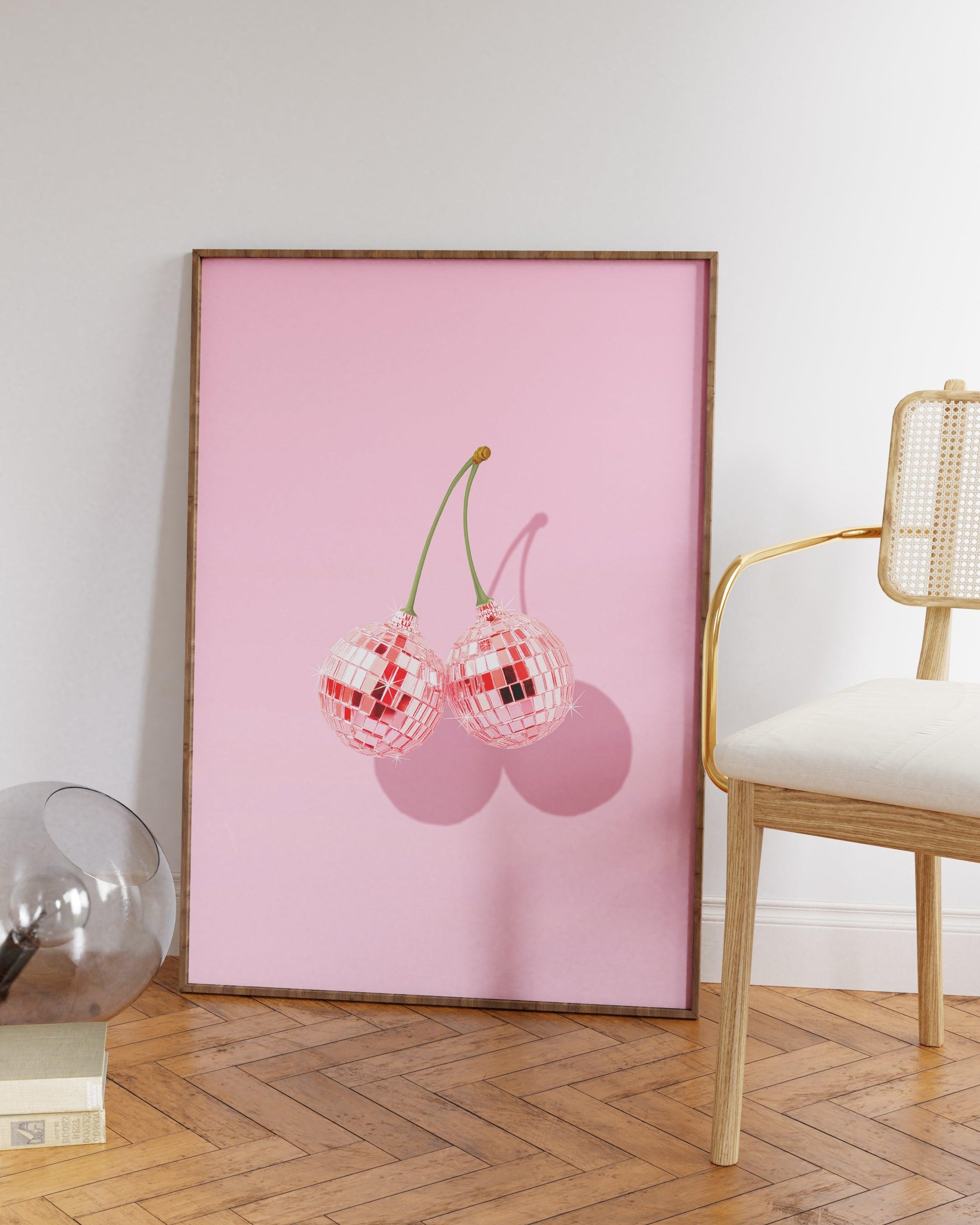 Cherry Disco Ball Poster
