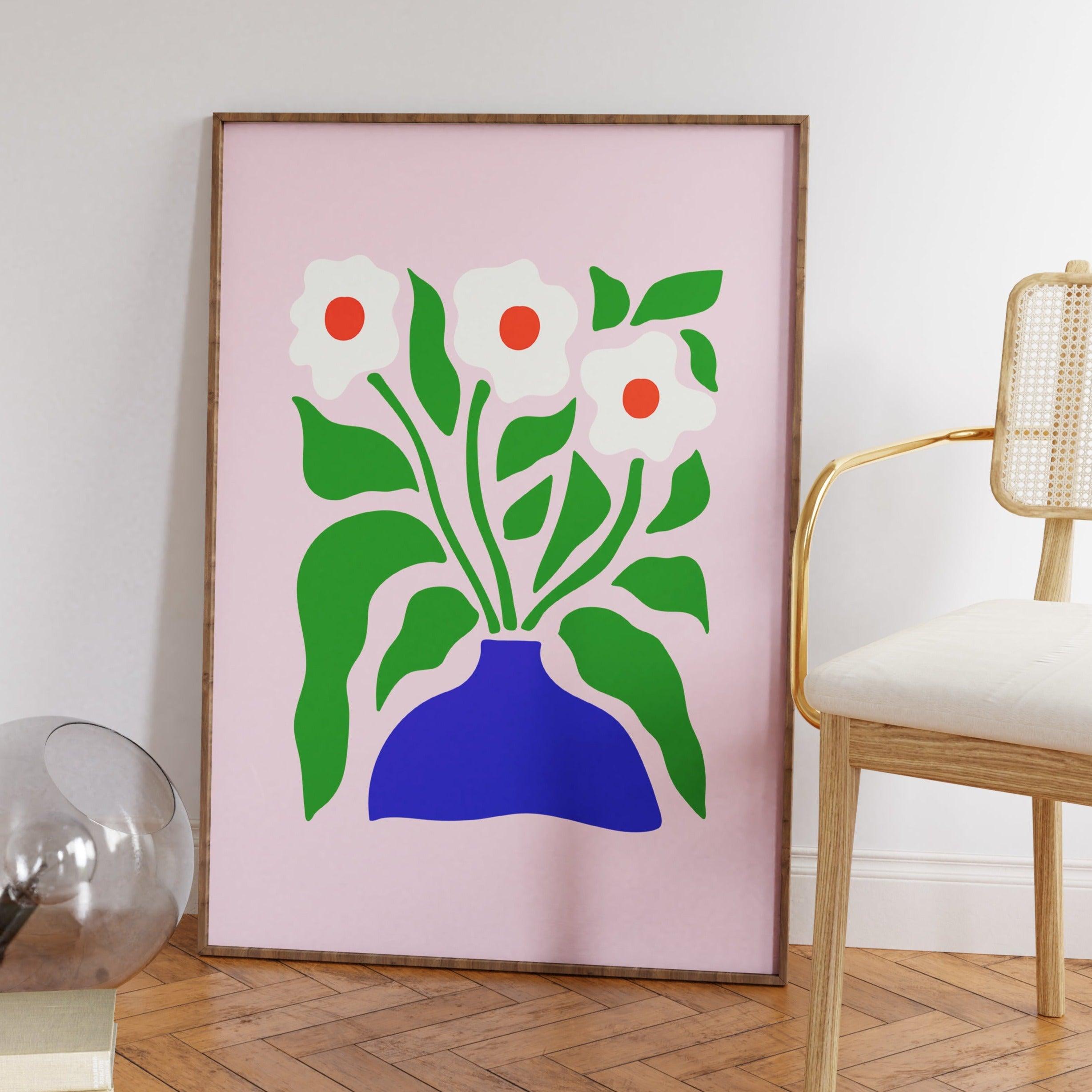 Funky White Flower Poster