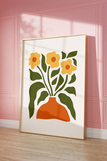 Funky Yellow Flower Poster