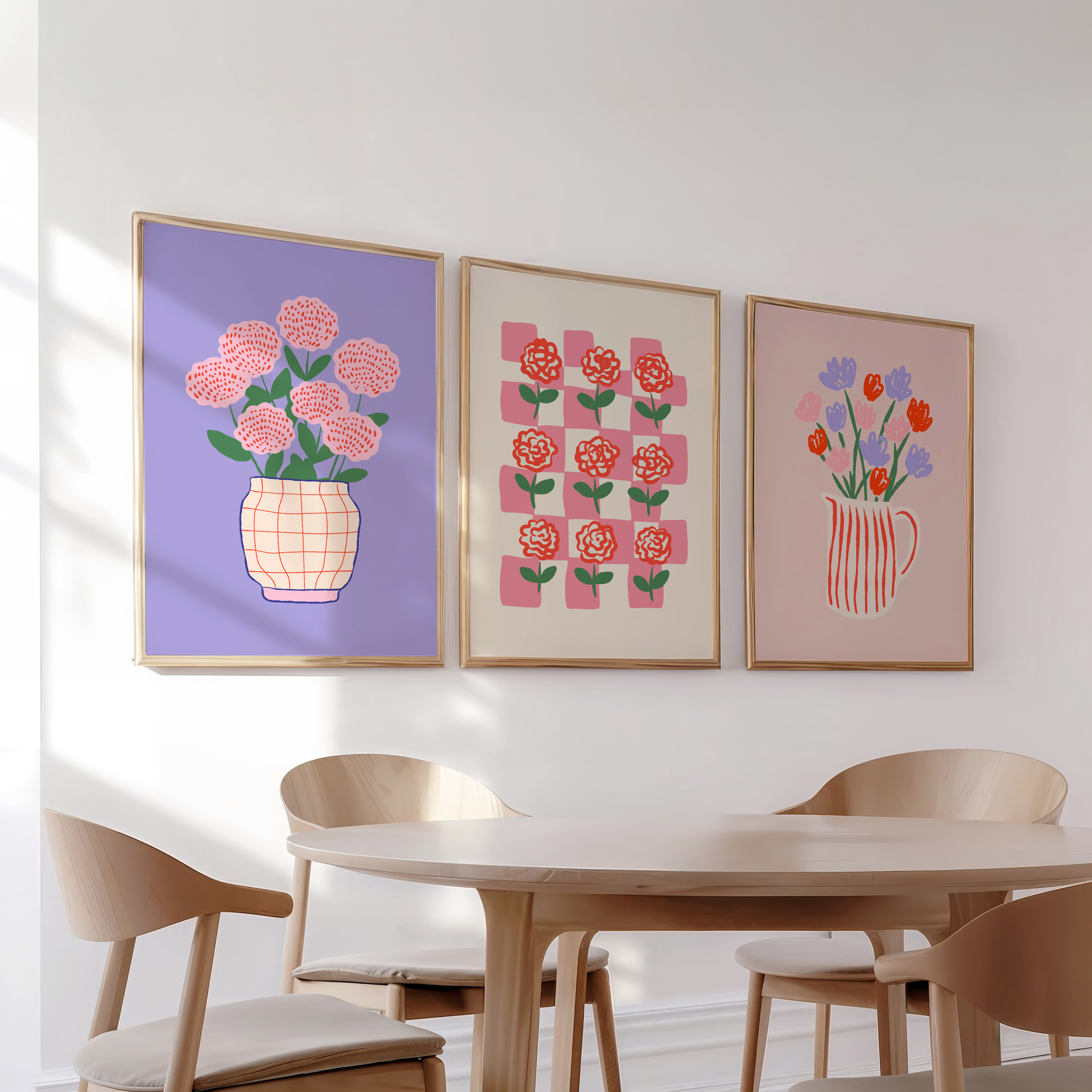 Colorful Floral Set of 3 Prints