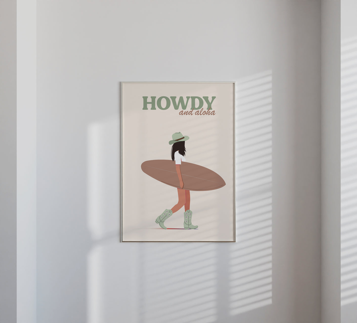 Howdy and Aloha Green Poster