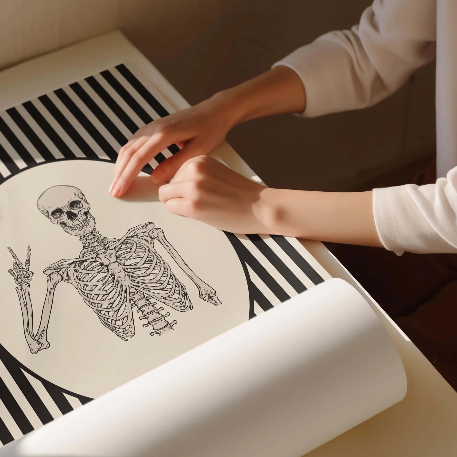 Striped Skeleton Set of 2 Prints