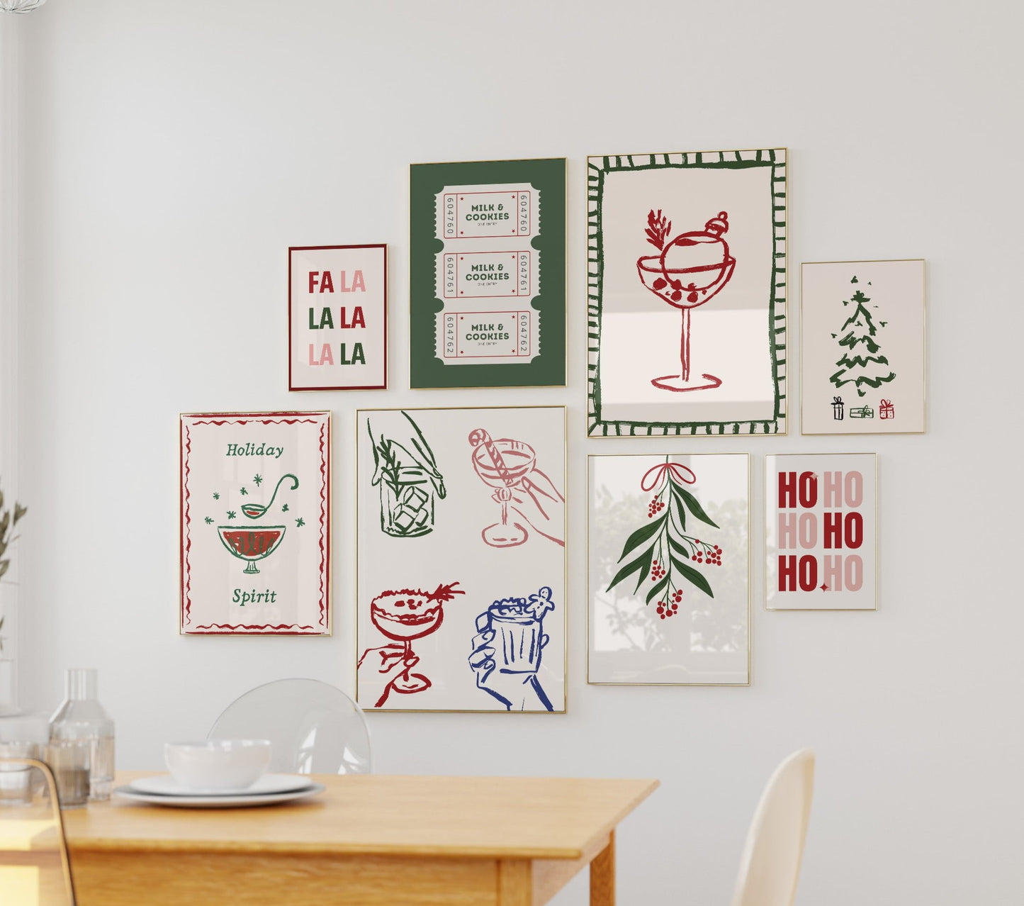 Set of 8 Printable Christmas Prints